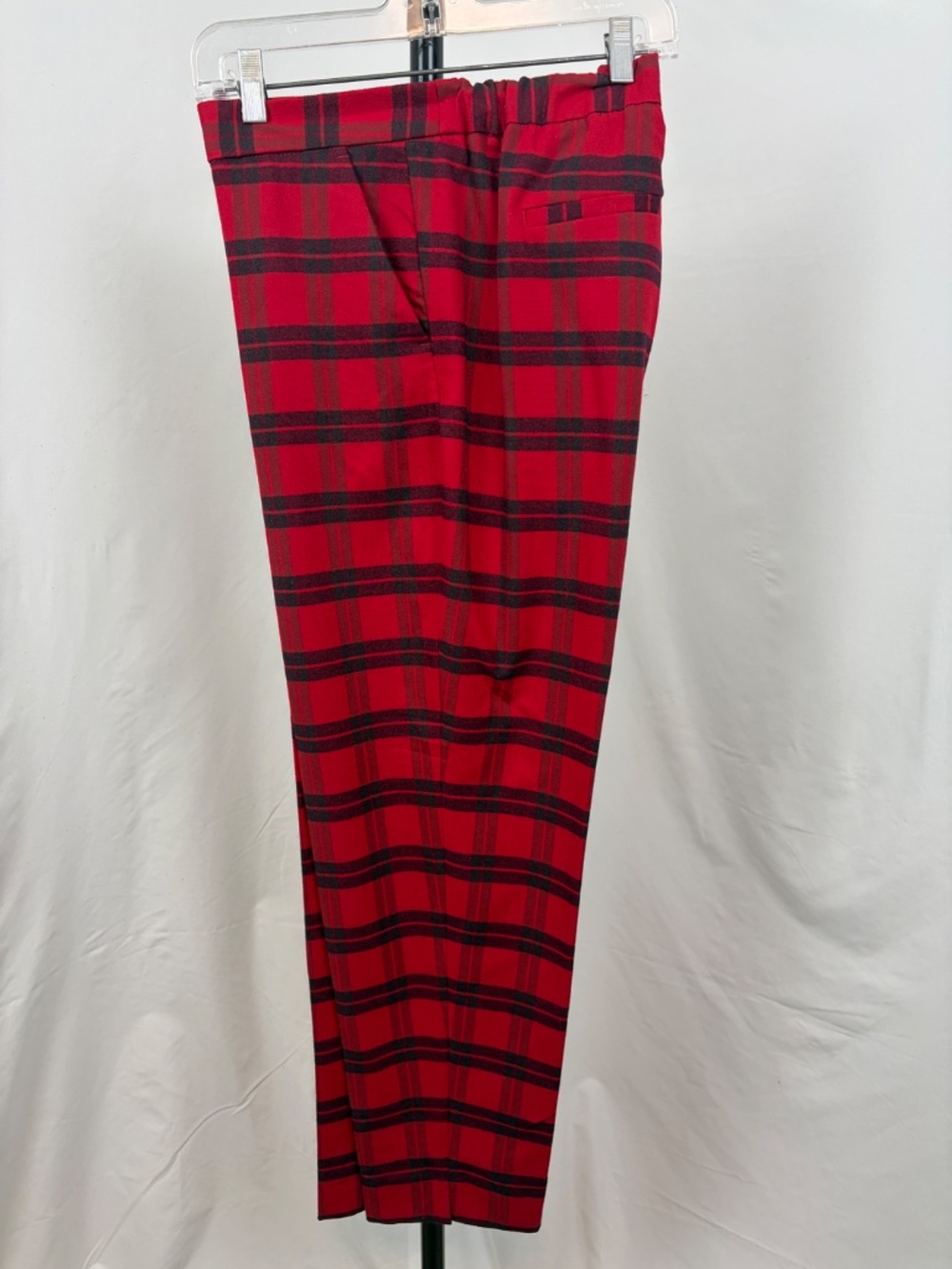Banana Republic Hayden Plaid Red/Black Pants Size 14 Like New